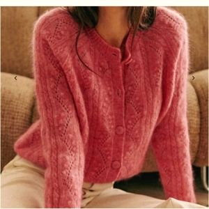 Sezane magda cardigan XXS blush NWOT